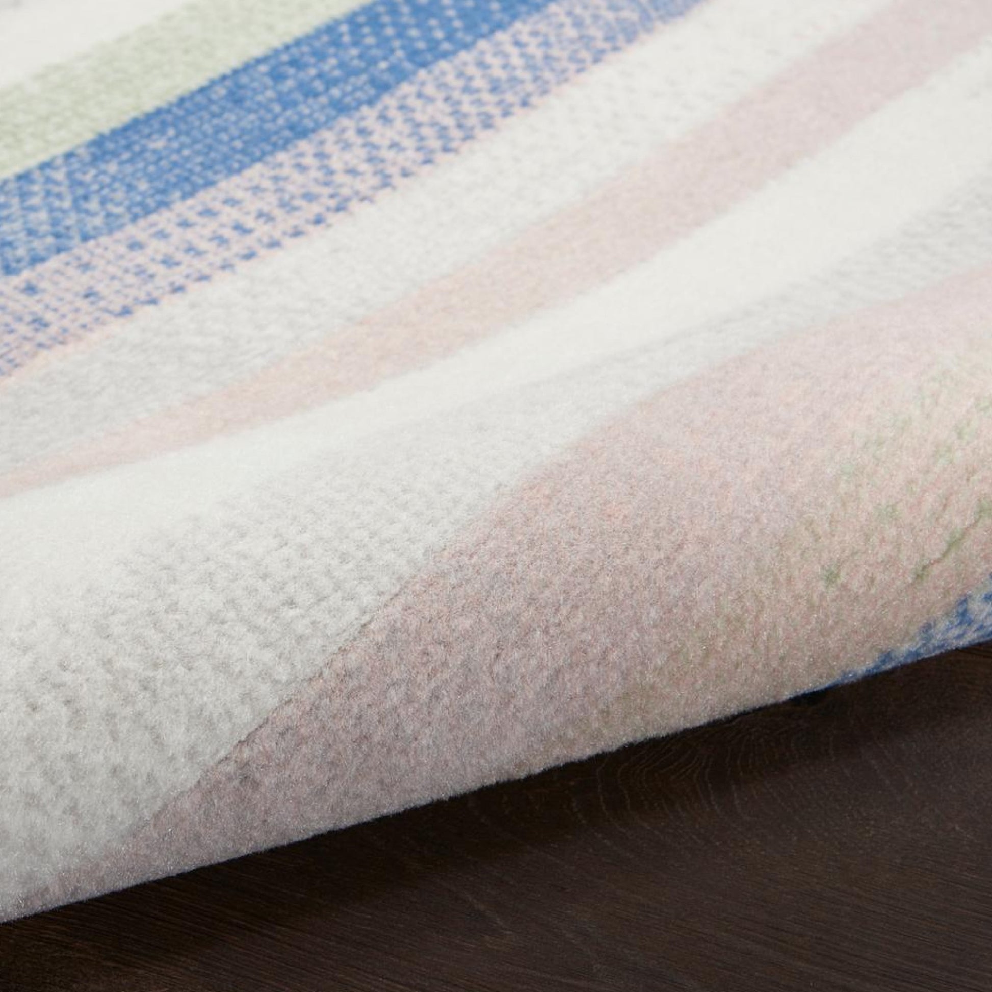 4' X 6' Ivory Blue And Green Striped Distressed Area Rug-8