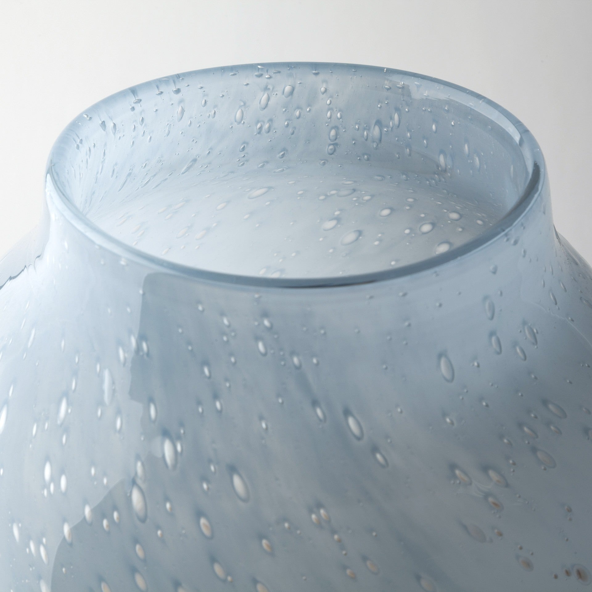 15" Blue And Beige Abstract Cylinder Crystal Glass Table Vase-4
