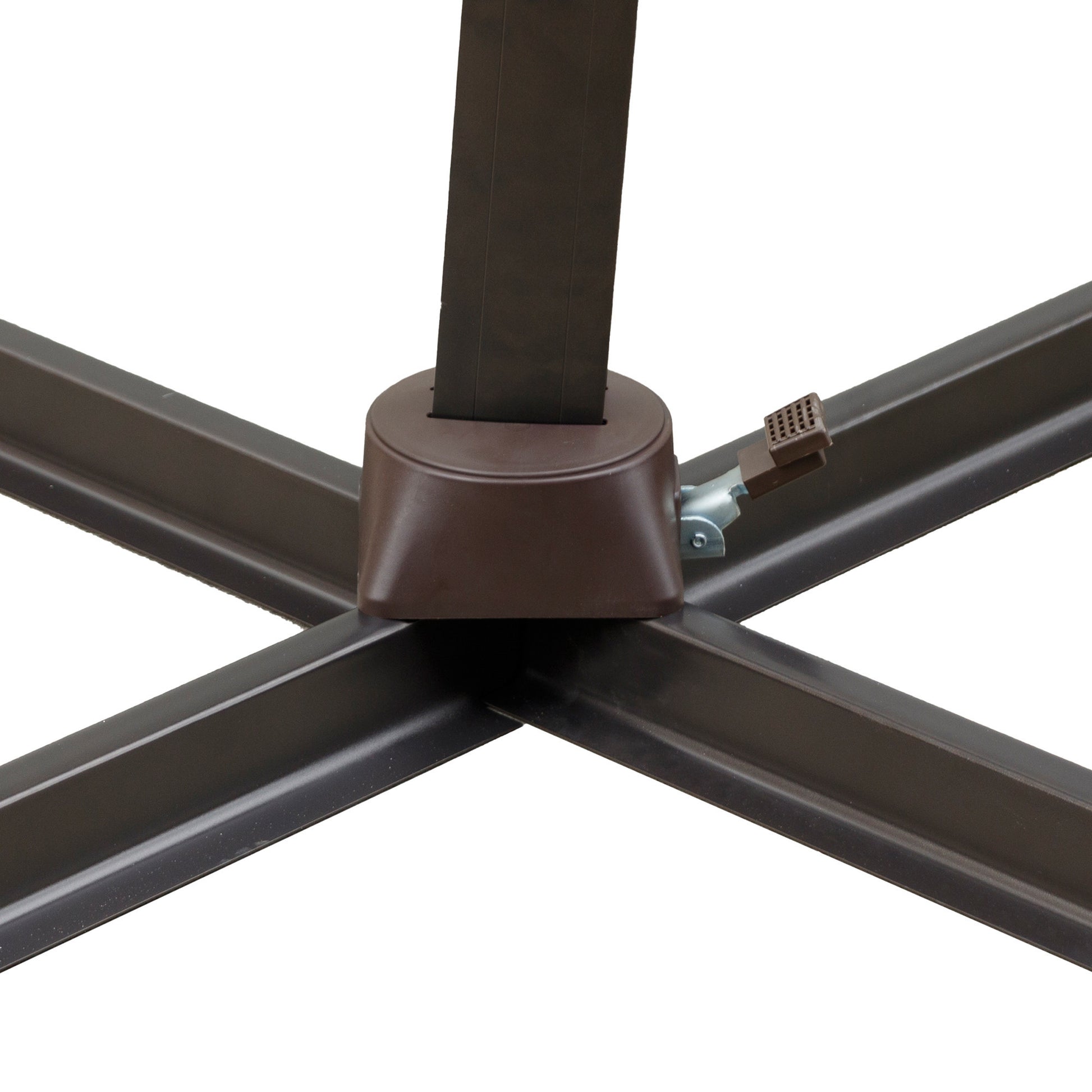 10' Tan Polyester Square Tilt Cantilever Patio Umbrella With Stand-2