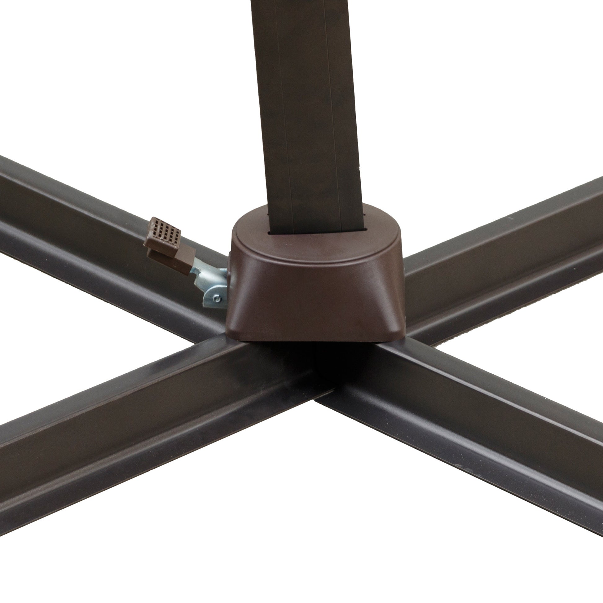10' Tan Polyester Square Tilt Cantilever Patio Umbrella With Stand-1