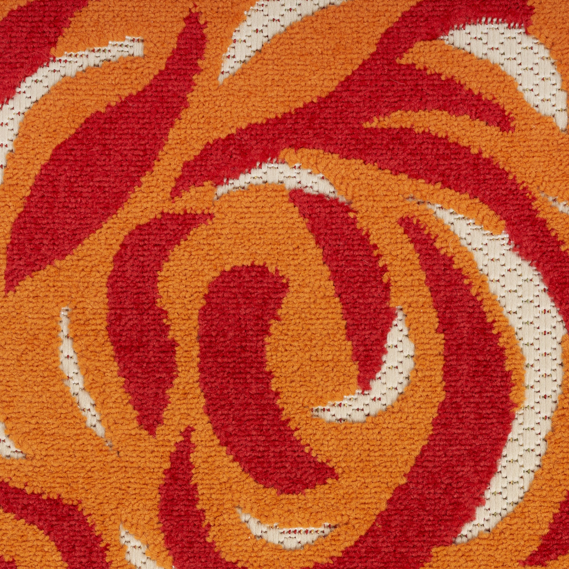 3' X 4' Ivory Orange and Blue Floral Indoor Outdoor Area Rug-3