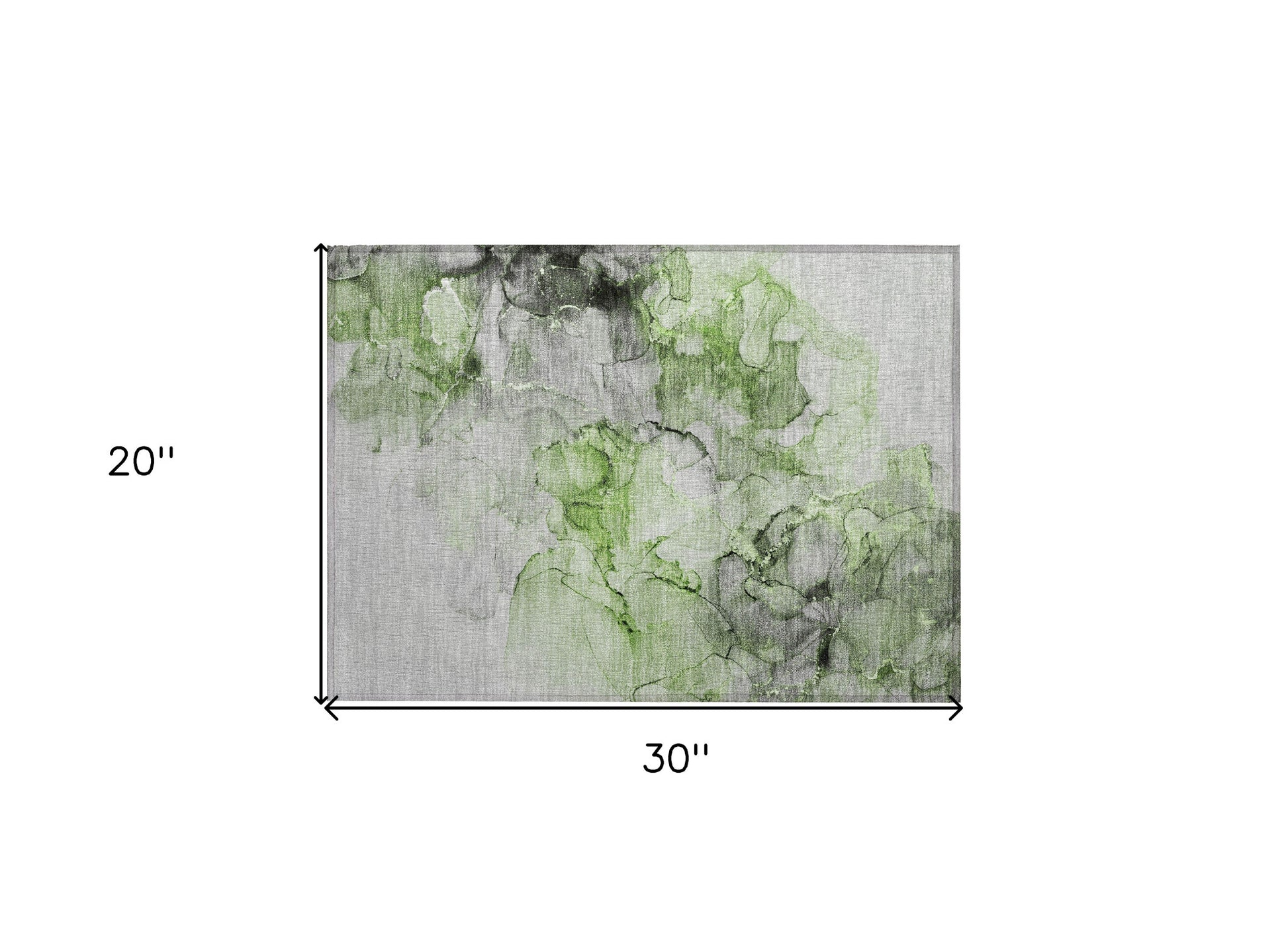 2' X 3' Green Abstract Washable Non Skid Indoor Outdoor Area Rug-2