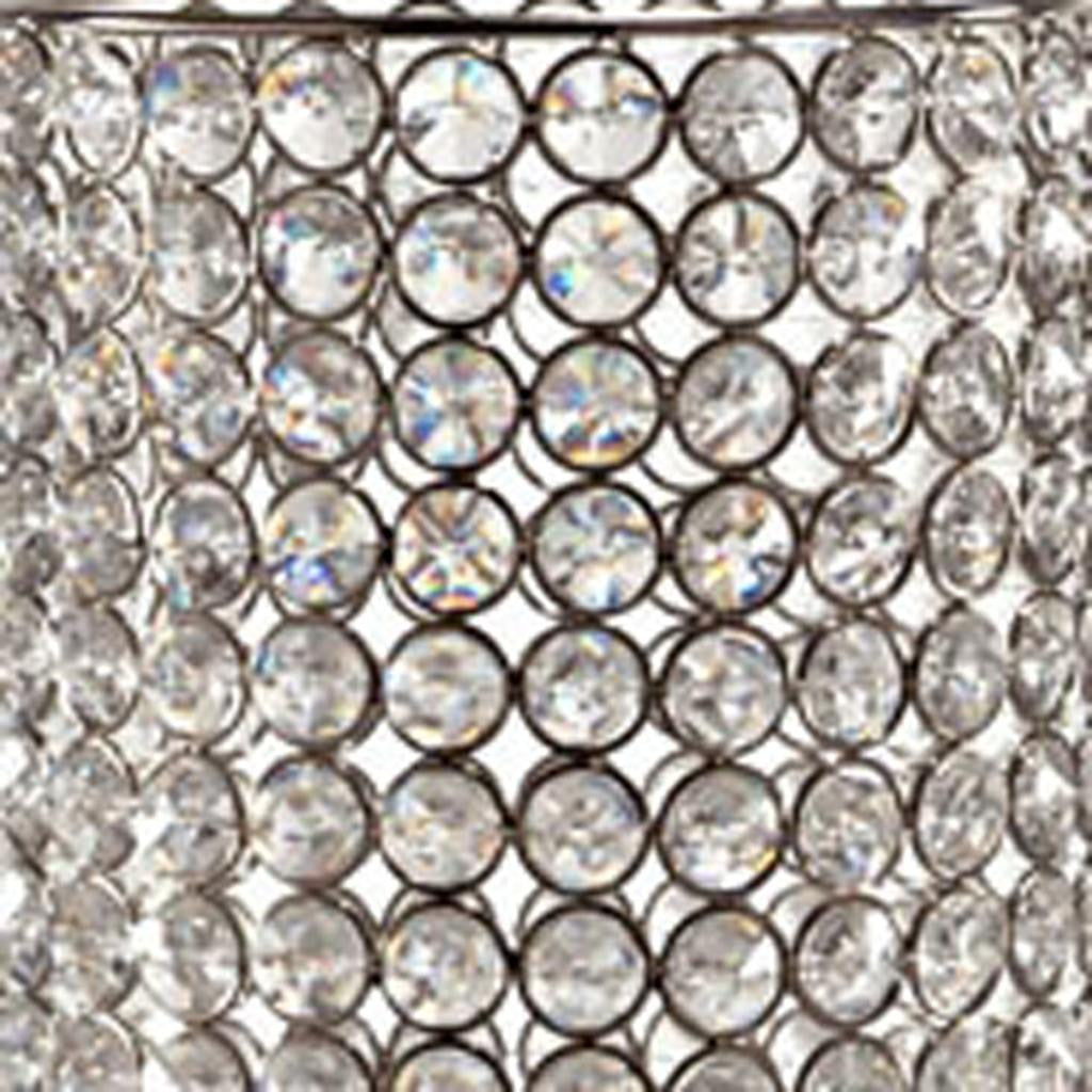21" Clear And Silver Faux Crystal And Metal Table Vase-2